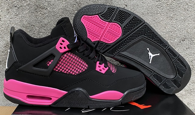 Women Air Jordan 4 Cement Black Pink